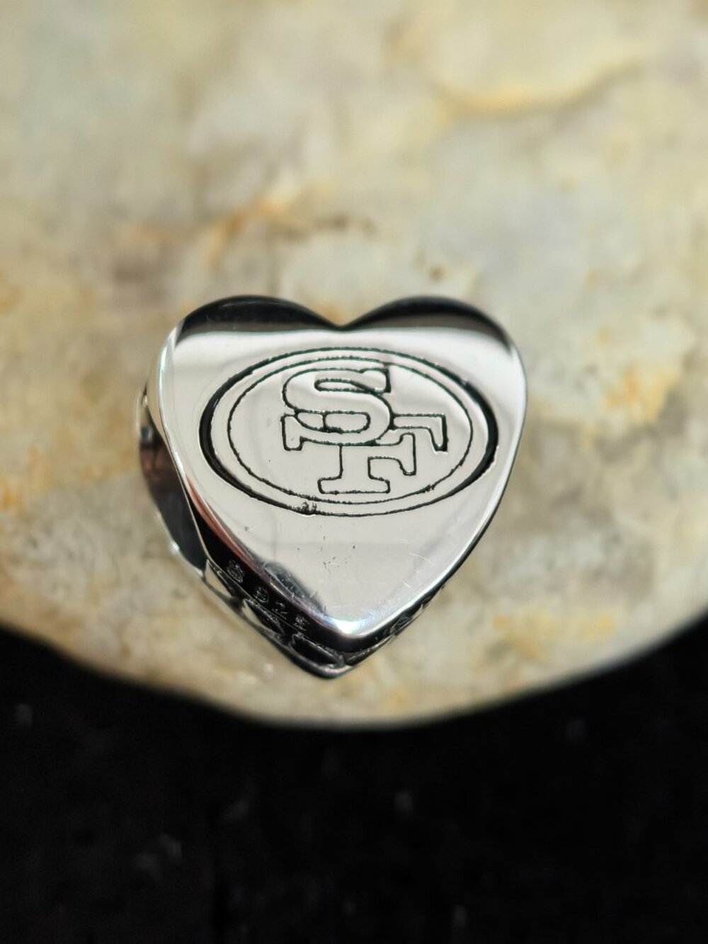 Pandora San Francisco 49'rs Exclusive Heart Charm, S925 Silver Jewelry (Women's)